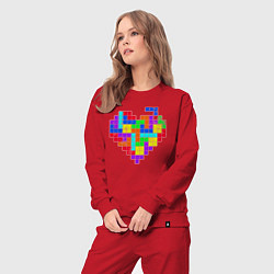 Костюм хлопковый женский Color tetris, цвет: красный — фото 2