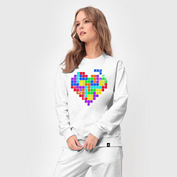 Костюм хлопковый женский Color tetris, цвет: белый — фото 2