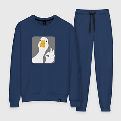 Костюм хлопковый женский Гусь-нормусь, цвет: тёмно-синий