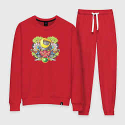 Костюм хлопковый женский Средневековый японский самурай, цвет: красный