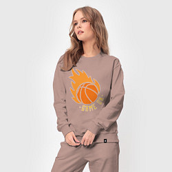 Костюм хлопковый женский Game on basketball, цвет: пыльно-розовый — фото 2