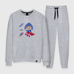 Костюм хлопковый женский Супергероиня спасает мир, цвет: меланж