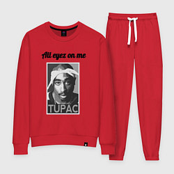 Костюм хлопковый женский 2pac Art All eayz on me, цвет: красный
