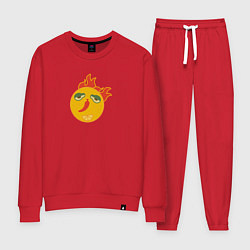 Костюм хлопковый женский Мексиканская лепешка, цвет: красный