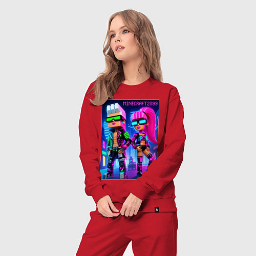 Женский костюм Barbie and Ken - Minecraft 2099 ai art collaborati / Красный – фото 3