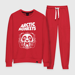 Костюм хлопковый женский Arctic Monkeys rock panda, цвет: красный