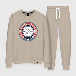 Костюм хлопковый женский Stars basketball, цвет: миндальный