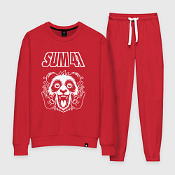 Костюм хлопковый женский Sum41 rock panda, цвет: красный