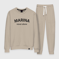 Костюм хлопковый женский Marina never alone - motto, цвет: миндальный