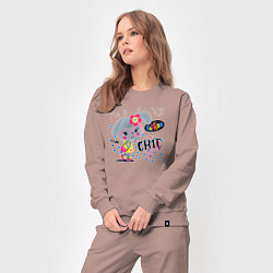 Костюм хлопковый женский Fashion chic girls, цвет: пыльно-розовый — фото 2