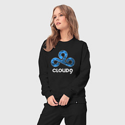 Костюм хлопковый женский Cloud9 - blue cloud logo, цвет: черный — фото 2