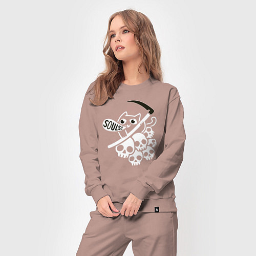 Женский костюм Кот с косой / Пыльно-розовый – фото 3