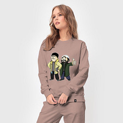 Костюм хлопковый женский Vault Jay and silent Bob, цвет: пыльно-розовый — фото 2