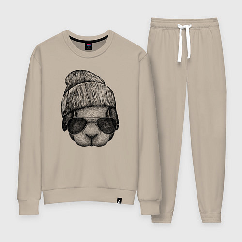 Женский костюм Кролик-хипстер / Миндальный – фото 1