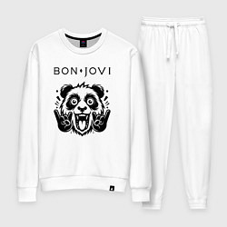 Костюм хлопковый женский Bon Jovi - rock panda, цвет: белый
