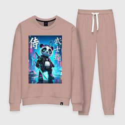 Костюм хлопковый женский Panda samurai - bushido ai art, цвет: пыльно-розовый