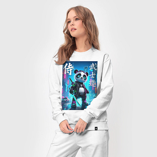 Женский костюм Panda samurai - bushido ai art / Белый – фото 3