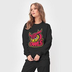 Костюм хлопковый женский Team owls, цвет: черный — фото 2