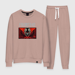 Костюм хлопковый женский Front 242 - tour with fla, цвет: пыльно-розовый