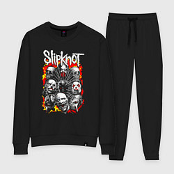 Костюм хлопковый женский Slipknot rock band, цвет: черный
