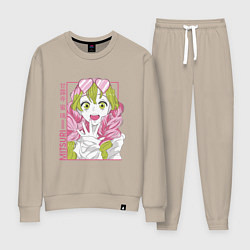 Костюм хлопковый женский Митсури - Demon slayer Mitsuri, цвет: миндальный