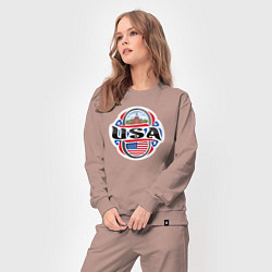 Костюм хлопковый женский Style USA, цвет: пыльно-розовый — фото 2