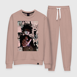 Костюм хлопковый женский Моб Психо 100 Рицу Кагэяма Шигэо Кагэяма, цвет: пыльно-розовый