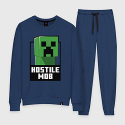 Костюм хлопковый женский Minecraft hostile mob, цвет: тёмно-синий