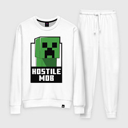 Костюм хлопковый женский Minecraft hostile mob, цвет: белый