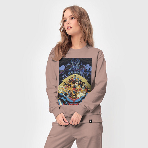 Женский костюм Моя геройская академия Идзуку Мидория коллаж / Пыльно-розовый – фото 3