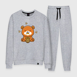 Костюм хлопковый женский Медовый мишка, цвет: меланж
