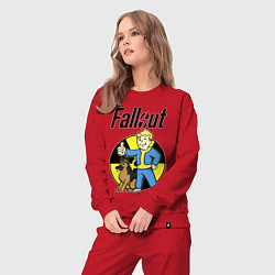 Костюм хлопковый женский Vault boy and dog, цвет: красный — фото 2