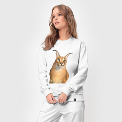 Костюм хлопковый женский Кот Шлепа блоггер, цвет: белый — фото 2
