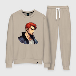 Костюм хлопковый женский Красный герой, цвет: миндальный