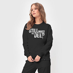 Костюм хлопковый женский Still wakes the deep logo, цвет: черный — фото 2