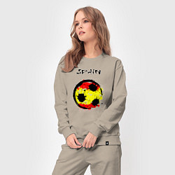 Костюм хлопковый женский Football Spain, цвет: миндальный — фото 2