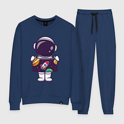 Костюм хлопковый женский Космонавтик и космос, цвет: тёмно-синий