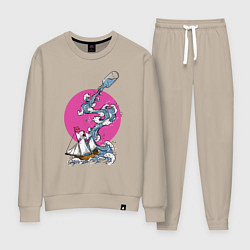 Костюм хлопковый женский Море из бутылки, цвет: миндальный