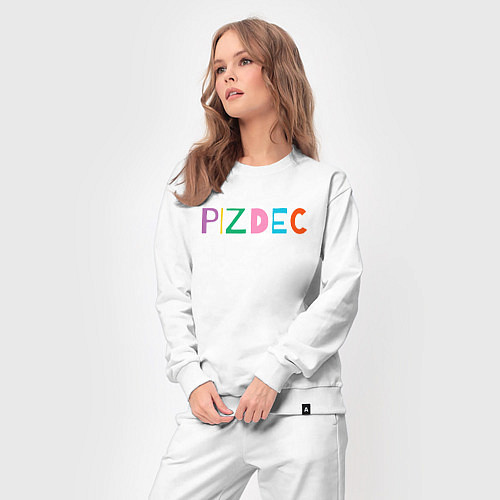 Женский костюм Пиздец на латинице - pizdec / Белый – фото 3