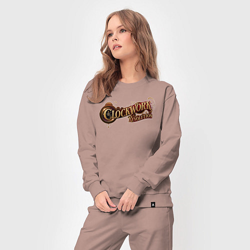 Женский костюм Clockwork revolution logo / Пыльно-розовый – фото 3