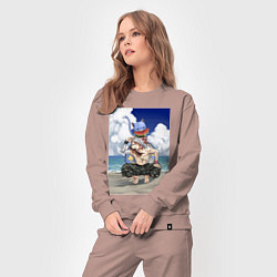 Костюм хлопковый женский Хвост Феи Хэппи Нацу Драгнил, цвет: пыльно-розовый — фото 2