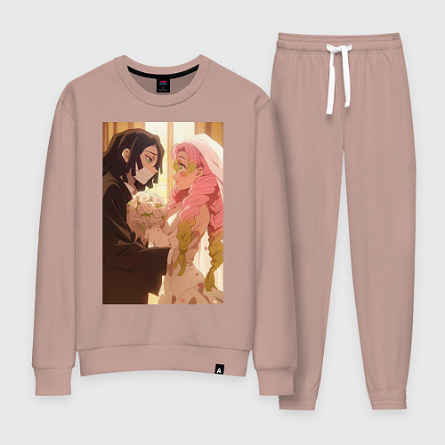 Женский костюм Клинок, рассекающий демонов Обанай Игуро / Пыльно-розовый – фото 1