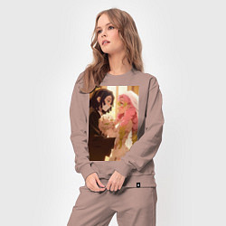 Костюм хлопковый женский Клинок, рассекающий демонов Обанай Игуро, цвет: пыльно-розовый — фото 2