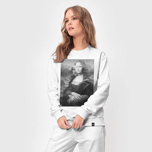 Женский костюм Черная-белая Мона Лиза с глюками / Белый – фото 3
