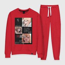 Костюм хлопковый женский Марин Китагава коллаж, цвет: красный
