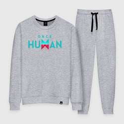 Костюм хлопковый женский Once human logo, цвет: меланж