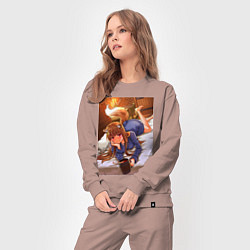 Костюм хлопковый женский Волчица и пряности Холо с кружкой, цвет: пыльно-розовый — фото 2