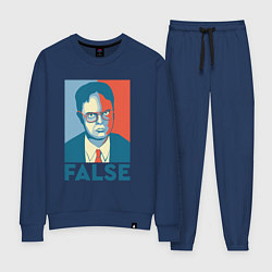 Костюм хлопковый женский Dwight false - офис, цвет: тёмно-синий