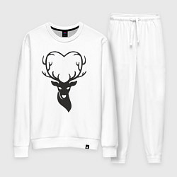 Костюм хлопковый женский Love deer, цвет: белый