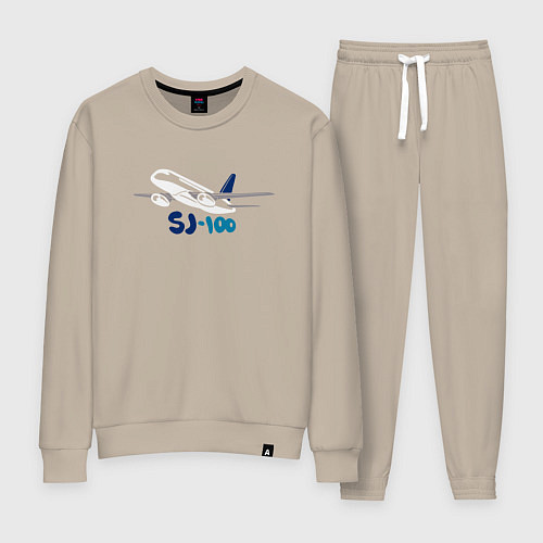 Женский костюм Сухой Суперджет 100 цветной с надписью / Миндальный – фото 1